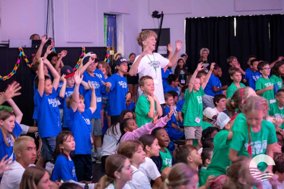 Children and teens participating in a lively church event at Canyon Springs Church.