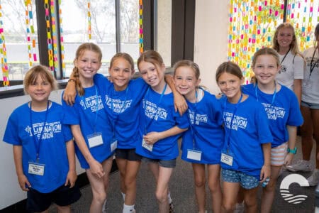 Youth group members at Canyon Springs Church smiling together.
