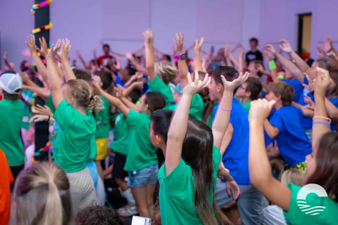 Children and teens participating in a lively church youth event at Canyon Springs Church.