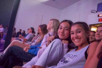 Group of smiling teenagers attending a church event at Canyon Springs Church.